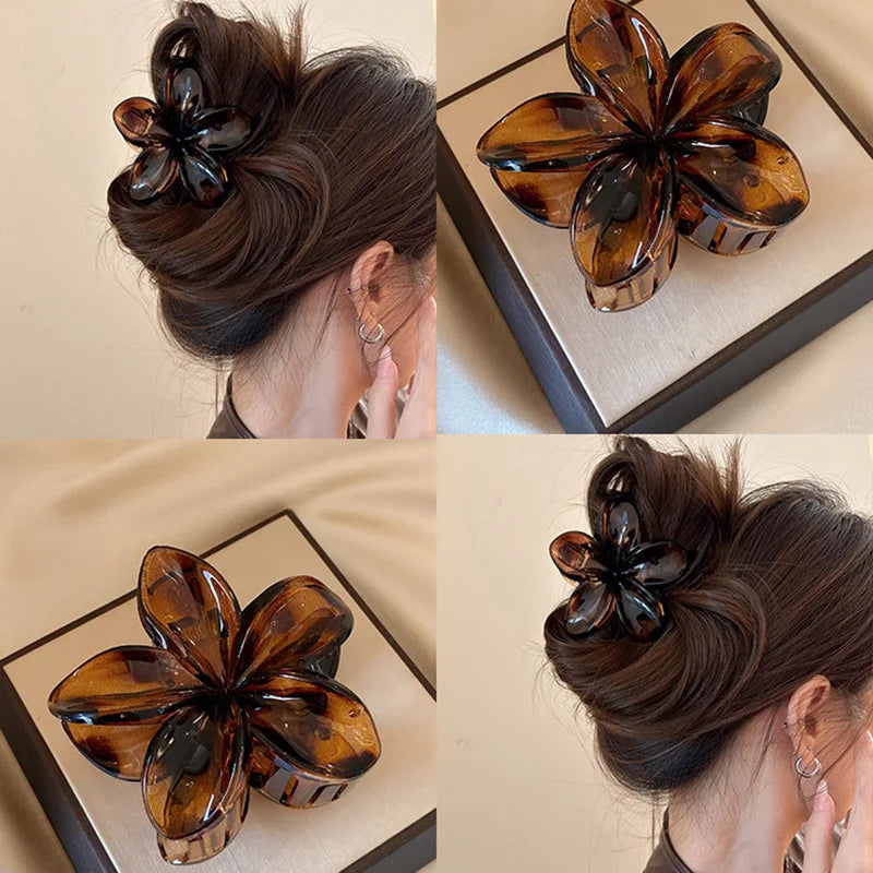 Korean Hawaiian Gradient Flower Hair Claw Clip for Women