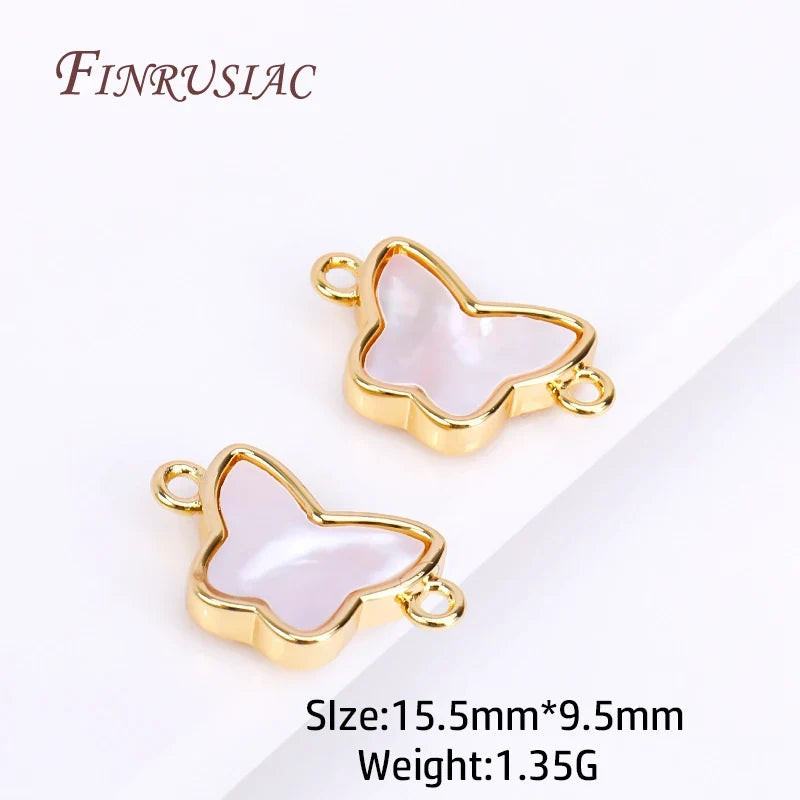 18K Gold Plated Shell Geometry Connector Charms | DIY Pendants