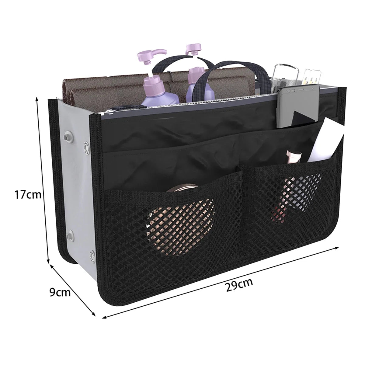 Women's Nylon Handbag Organizer Insert – Travel Purse Liner