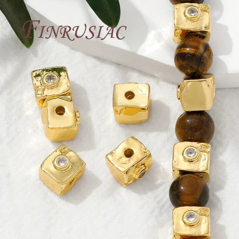 8mm Square Spacer Beads 18K Gold Plated – DIY Jewelry Findings