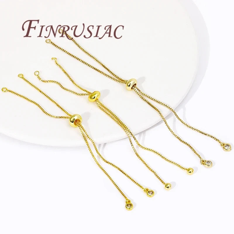 18K Gold Plated Slider Extender Chain Bracelet | 6cm & 12cm