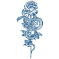 Blue Snake Temporary Tattoo Sticker – Waterproof Body Art