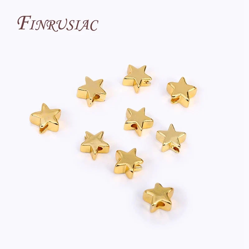 6mm 18K Gold Plated Star Spacer Beads – DIY Jewelry Making