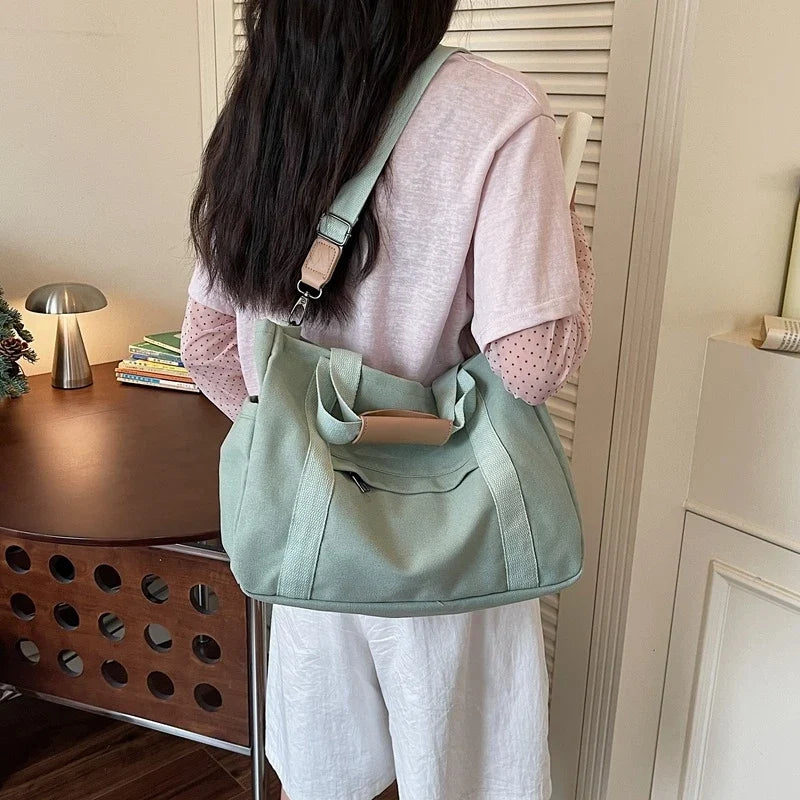 Large Canvas Tote Bag – Work, School & Travel Shoulder Bag