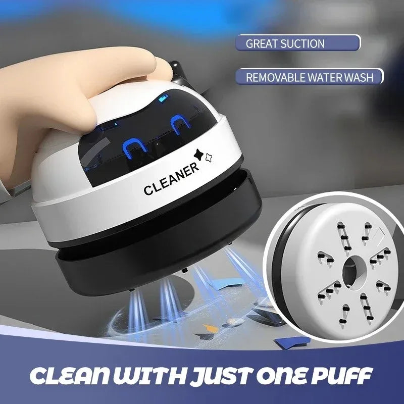 Rechargeable Mini Desktop Vacuum – Keyboard, Car & Pet Hair