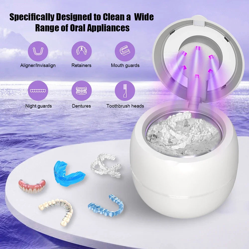 Portable Sonic Cleaner for Jewelry, Dentures & Aligners