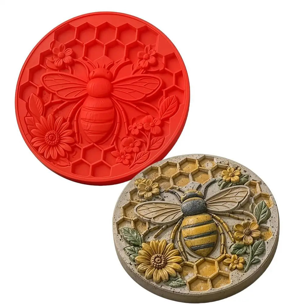Sunflower Concrete Stepping Stone Mold – Reusable Round Paver