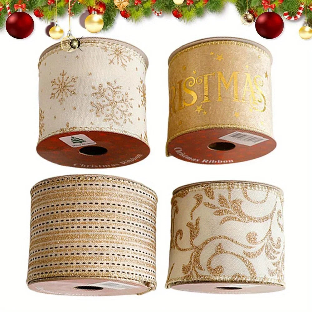 Velvet Christmas Ribbon Roll 3 Yards – Holiday Gift Wrapping