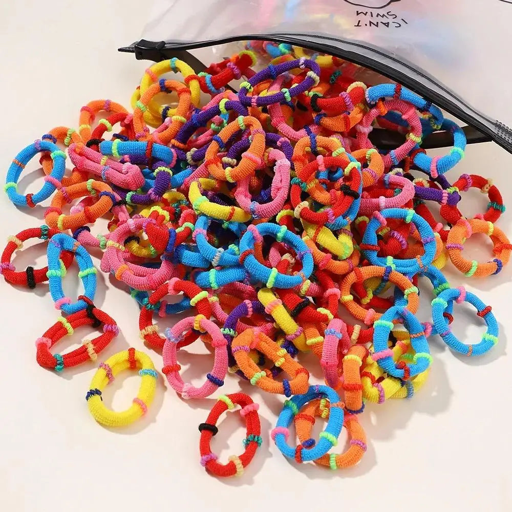 50pcs Colorful Elastic Hair Bands for Kids – Ponytail Hairties