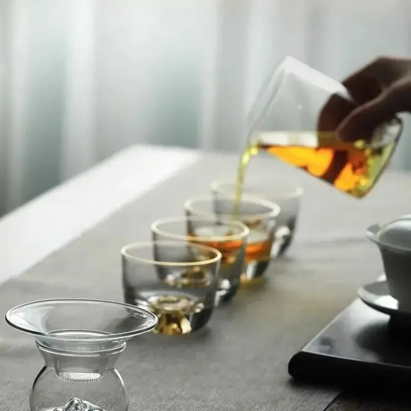 Luxury Transparent Glass Tea Filter Set – 2-Piece Large Caliber