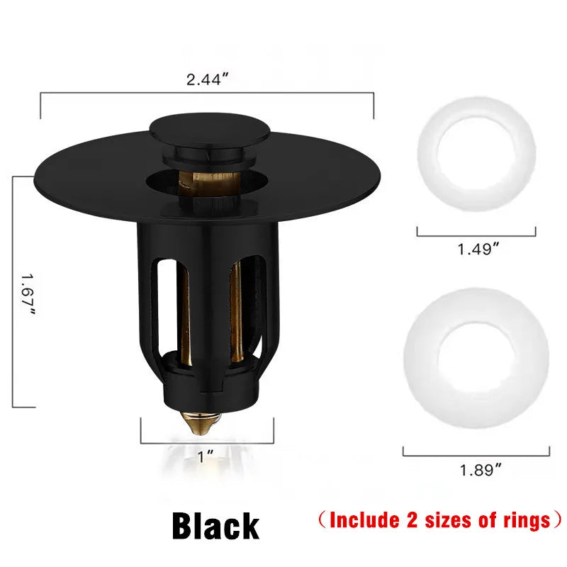 Universal Brass Pop-Up Drain Stopper & Hair Catcher Sink