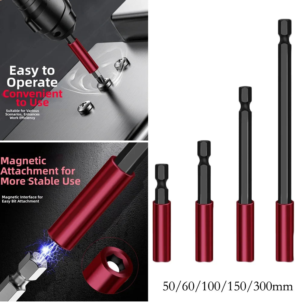Magnetic Hex Shank Extension Rods 3/5 Pack – 50–300mm Quick Release