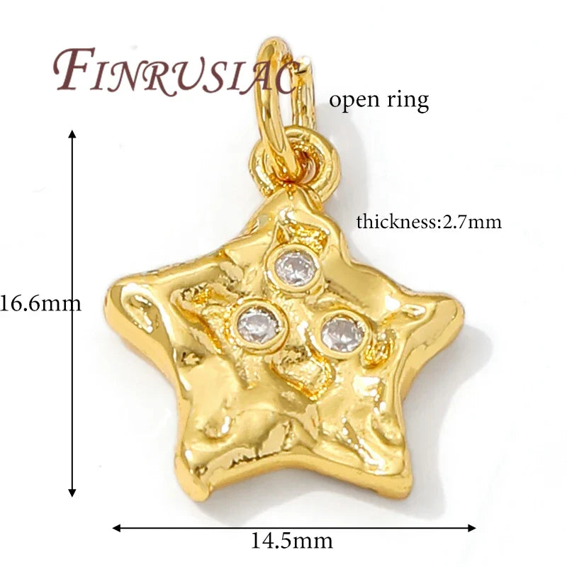 18K Gold Plated Star Charms – DIY Earring & Necklace Pendants