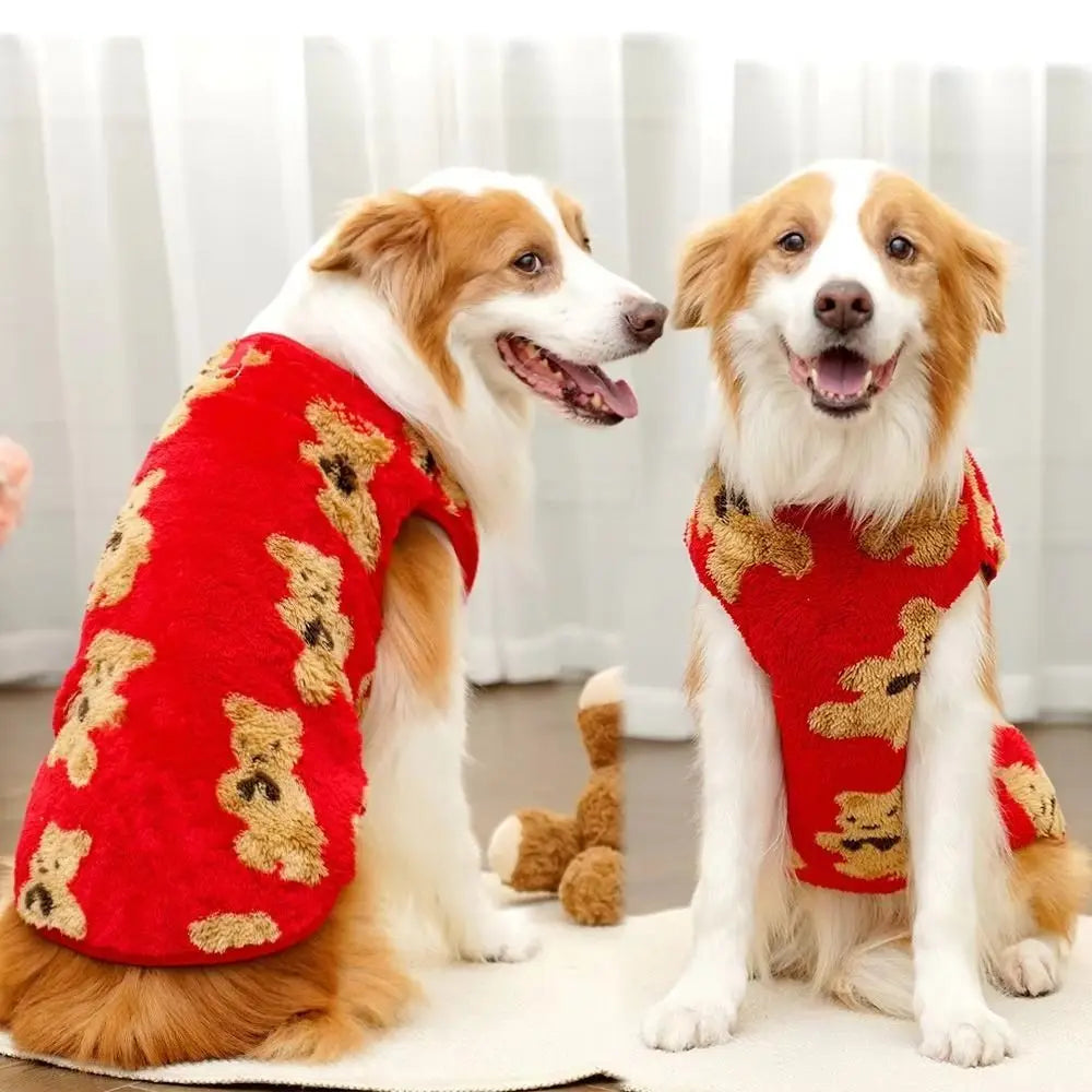 Winter Dog Sweater Vest – Bear Fleece XS–9XL Pet Clothes