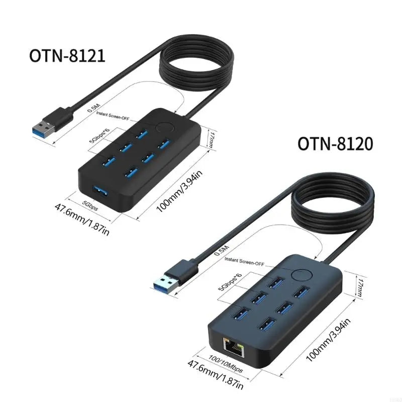 USB 3.0 Hub 7-Port Docking Station | Screen Lock & RJ45
