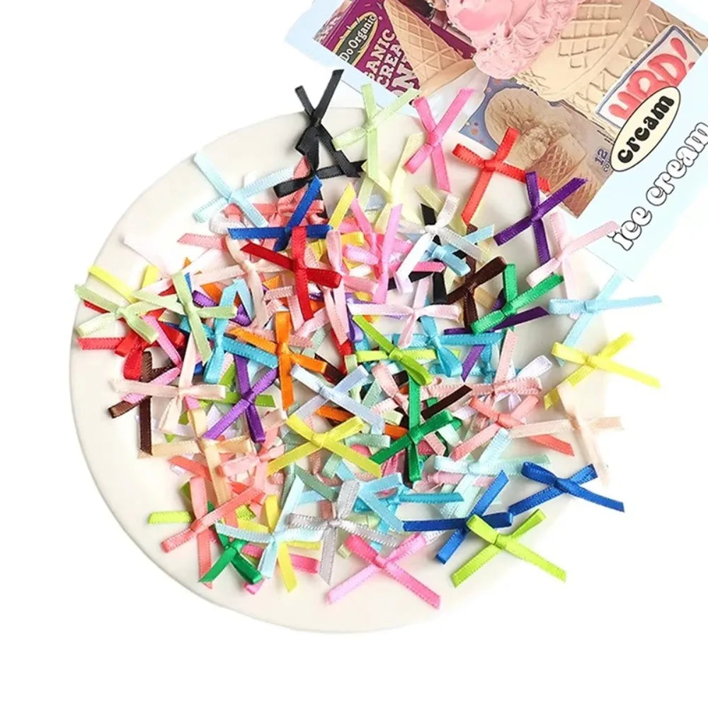 100pcs Mini Ribbon Bows 2x3cm – DIY Craft & Gift Wrapping