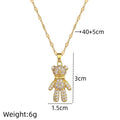 Butterfly Bow Bear Pendant Choker Necklace – Gold Stainless Steel