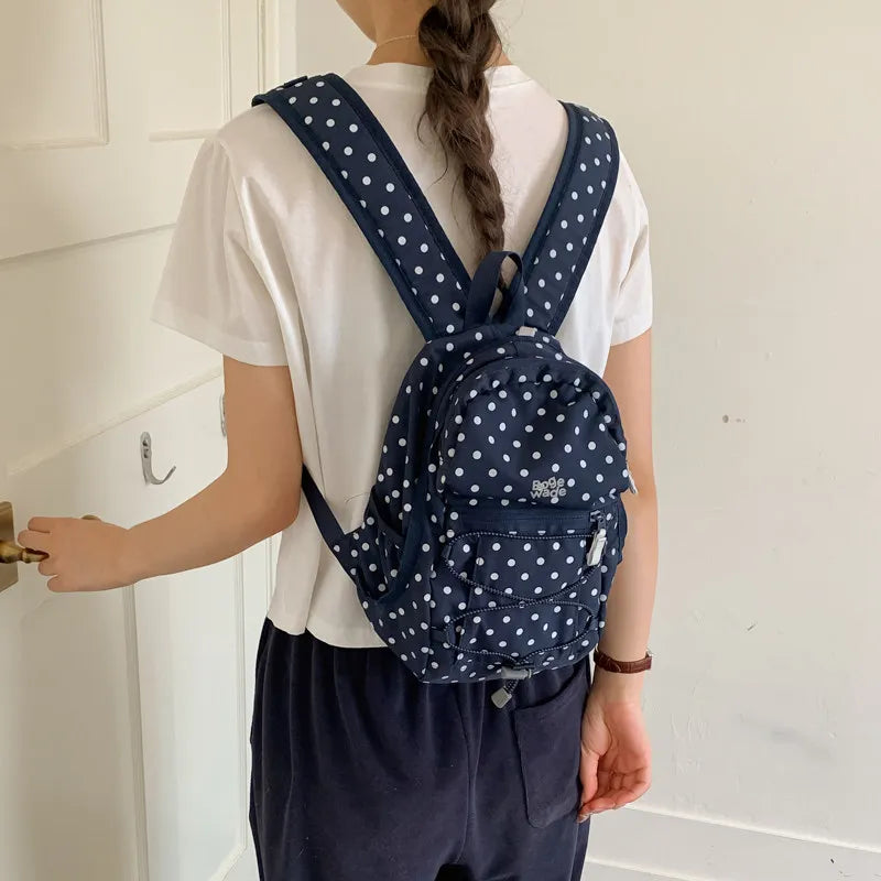 Nixie Cute Polka Dot Backpack – Lightweight Travel School Bag