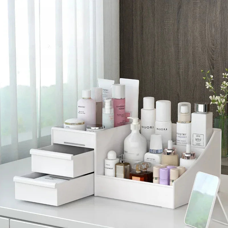 Plastic Drawer Makeup Storage Box – Desktop Organizer Shelf