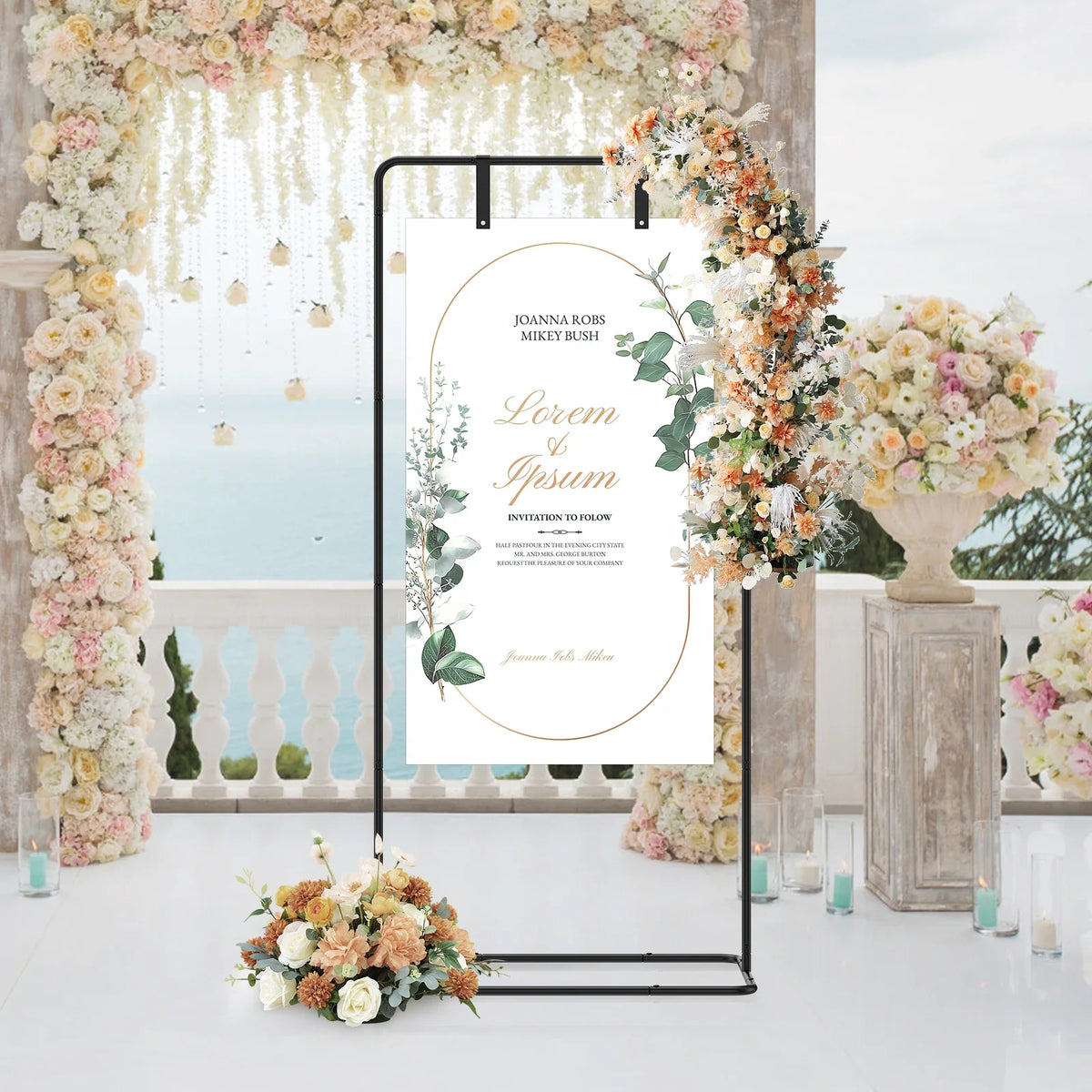 Wedding Welcome Sign Stand – Adjustable Metal Easel