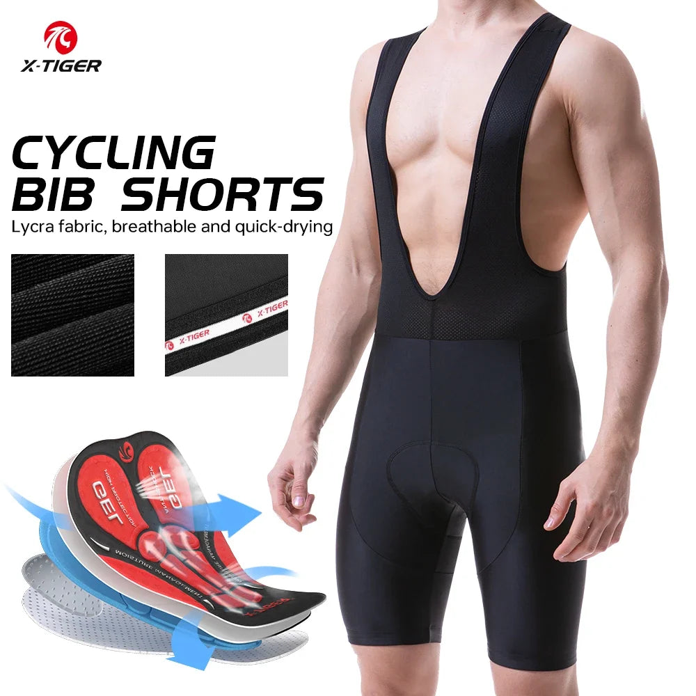 X-TIGER Men's 5D Gel Cycling Bib Shorts – MTB & Road