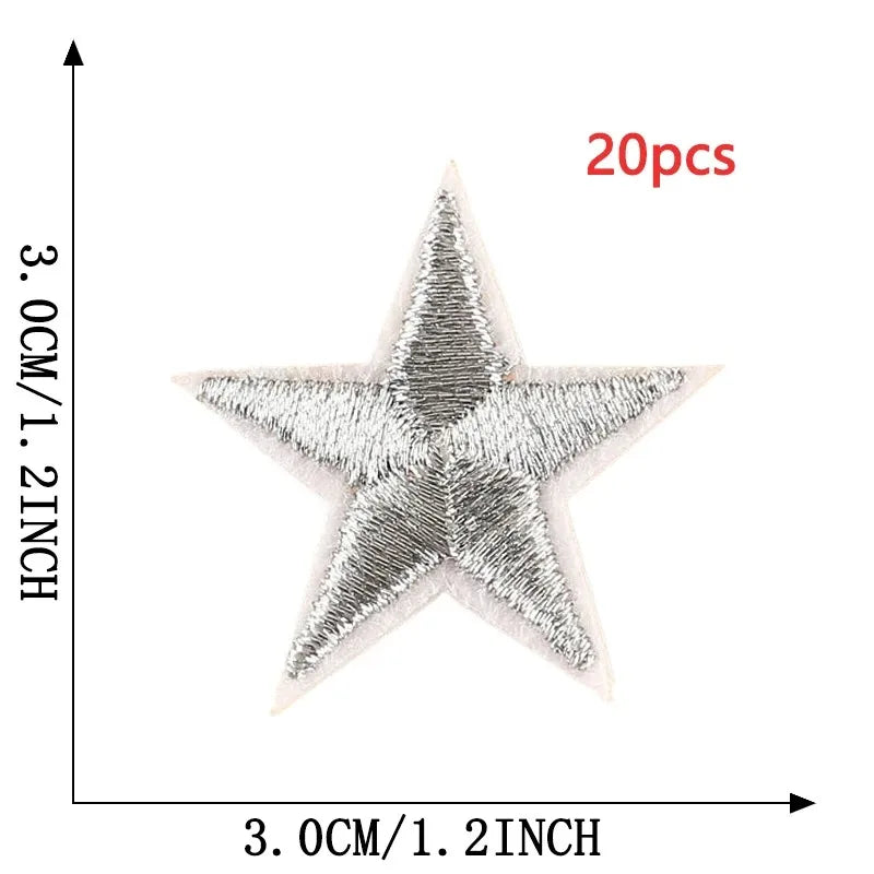 10pcs Star Iron-On Embroidered Patches for Clothing – Bulk Set