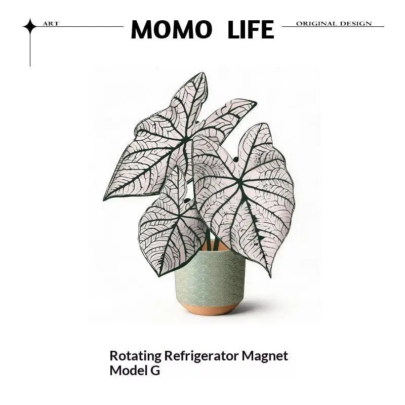 Rotatable Artificial Plant Fridge Magnet | Acrylic Tropical Decor
