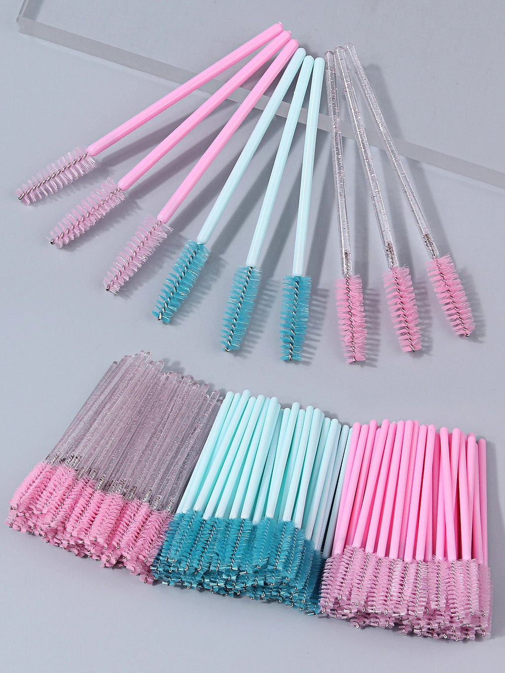 50/150Pcs Disposable Mascara Wands Spoolies – Crystal Handle
