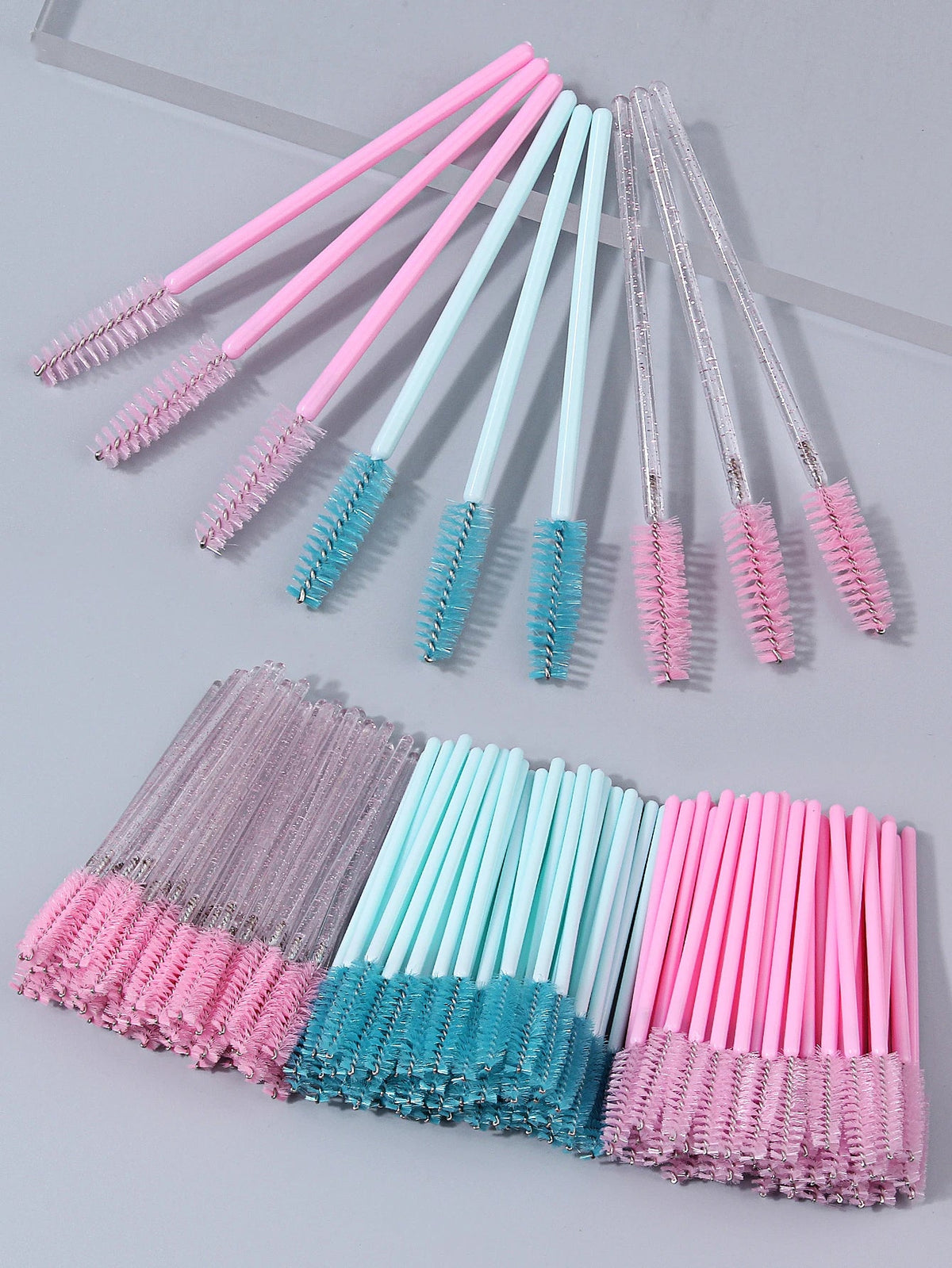 50/150Pcs Disposable Mascara Wands Spoolies – Crystal Handle