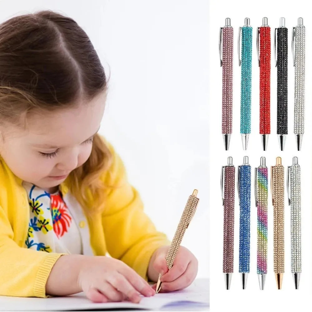 Metal Rhinestone Ballpoint Pen – Retractable Crystal Bling