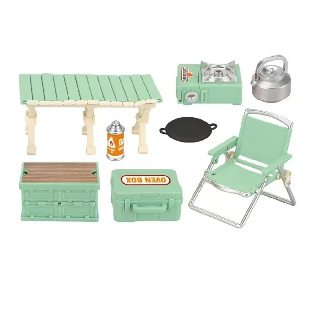 Miniature Camping Set 8pc – Fairy Garden Dollhouse Decor