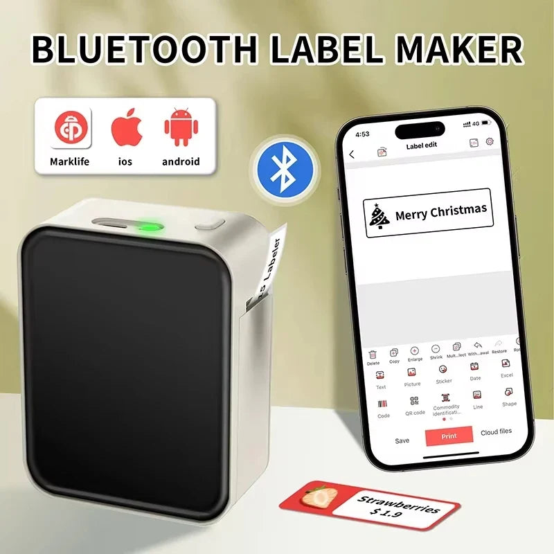 Marklife P15 Mini Bluetooth Thermal Label Printer – No Ink