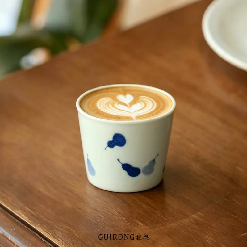 Blue & White Gourd Ceramic Latte Cup | Chinese Style