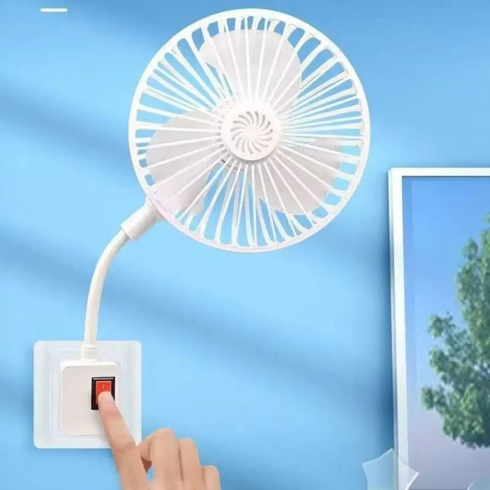 360° Rotatable Wall Socket Fan | Low Noise, Energy Saving