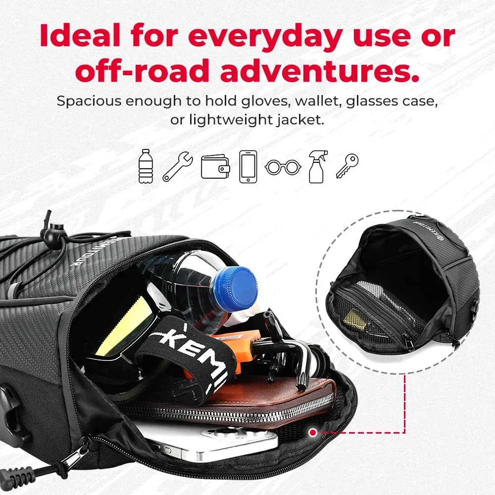 KEMITOUR Waterproof Motorcycle Tail Bag | PVC Rear Seat Bag