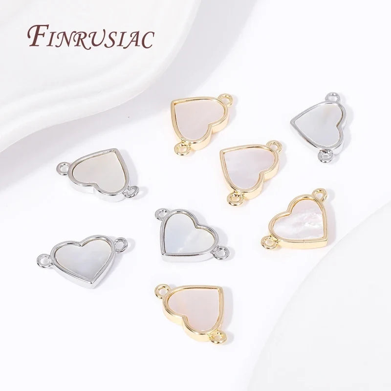 18K Gold Plated Shell Heart Charm Pendant – DIY Jewelry Making