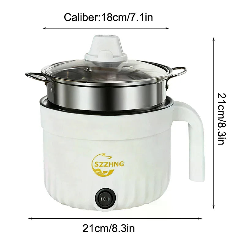 Mini Rice Cooker with Steamer 1.8L Non-Stick Electric Hot Pot