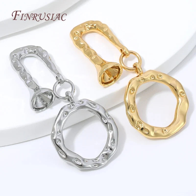 18K Gold Hammered OT Toggle Clasp | DIY Jewelry Finding