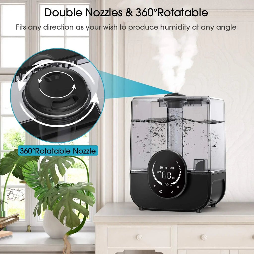 Smart Humidifier 5L Tank, 3-Gear, Timer & WiFi – Home & Office