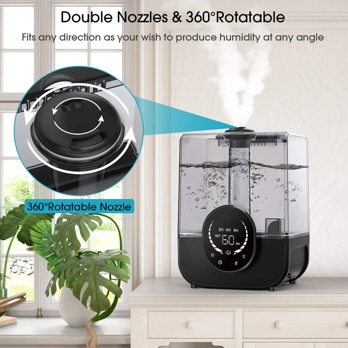 Smart 3-Gear Humidifier | 5L Tank, WiFi App, Timer, Quiet