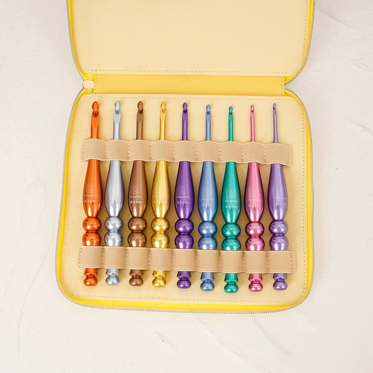 9-Piece Anti-Slip Crochet Hook & Knitting Needle Set