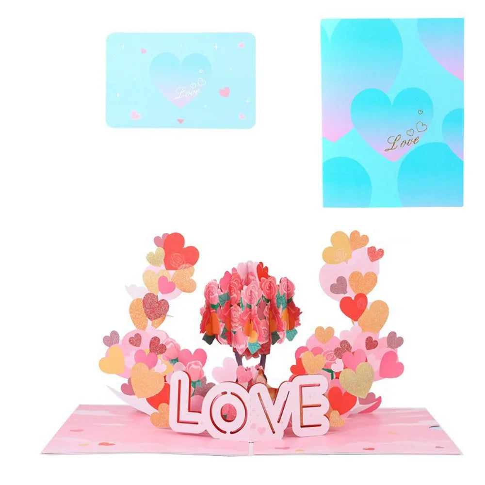 3D Pop-Up Love Card – Romantic Wedding Greeting Postcard