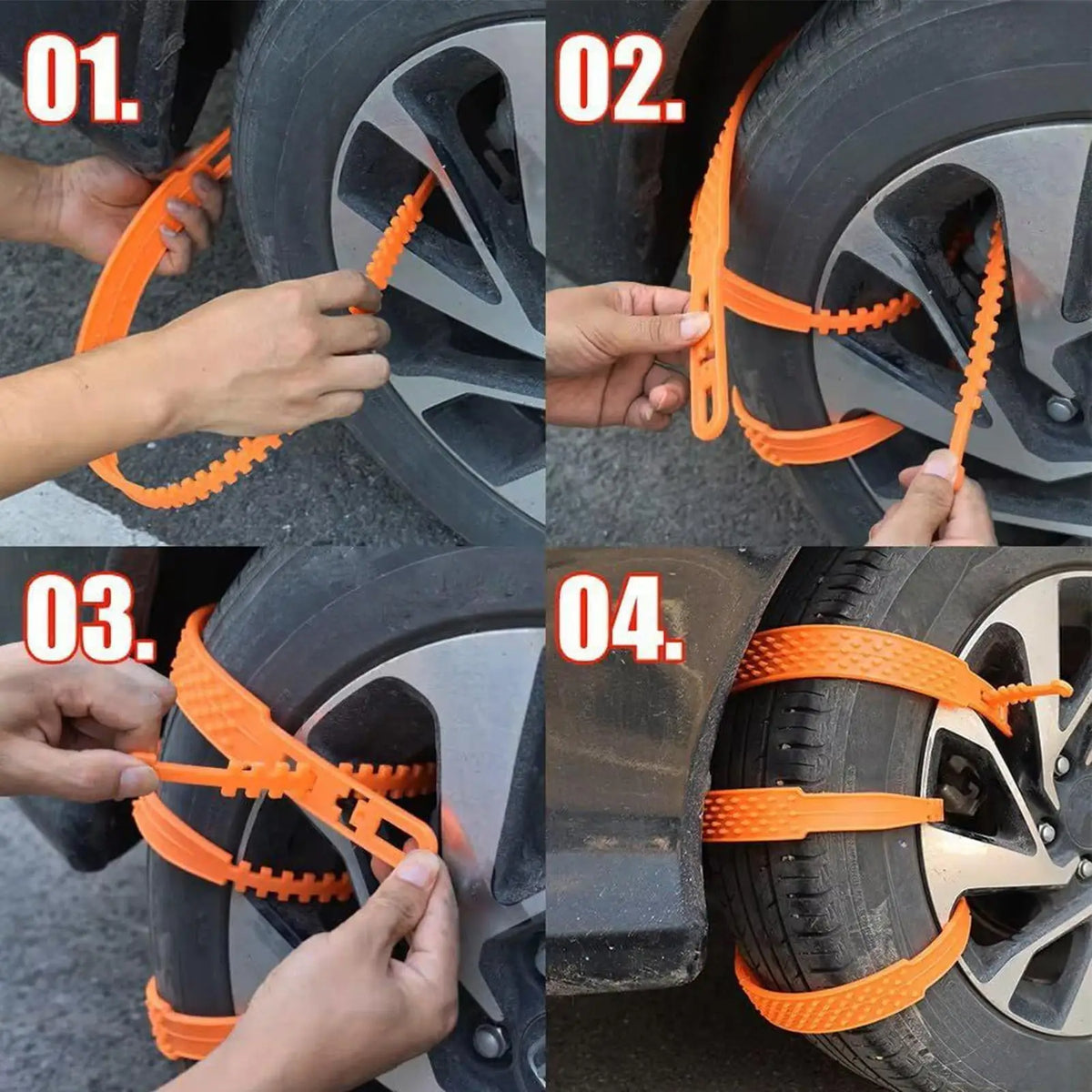 Snow Tire Straps 10-Pack | Anti-Skid Zip Tie Chains for All Vehicles