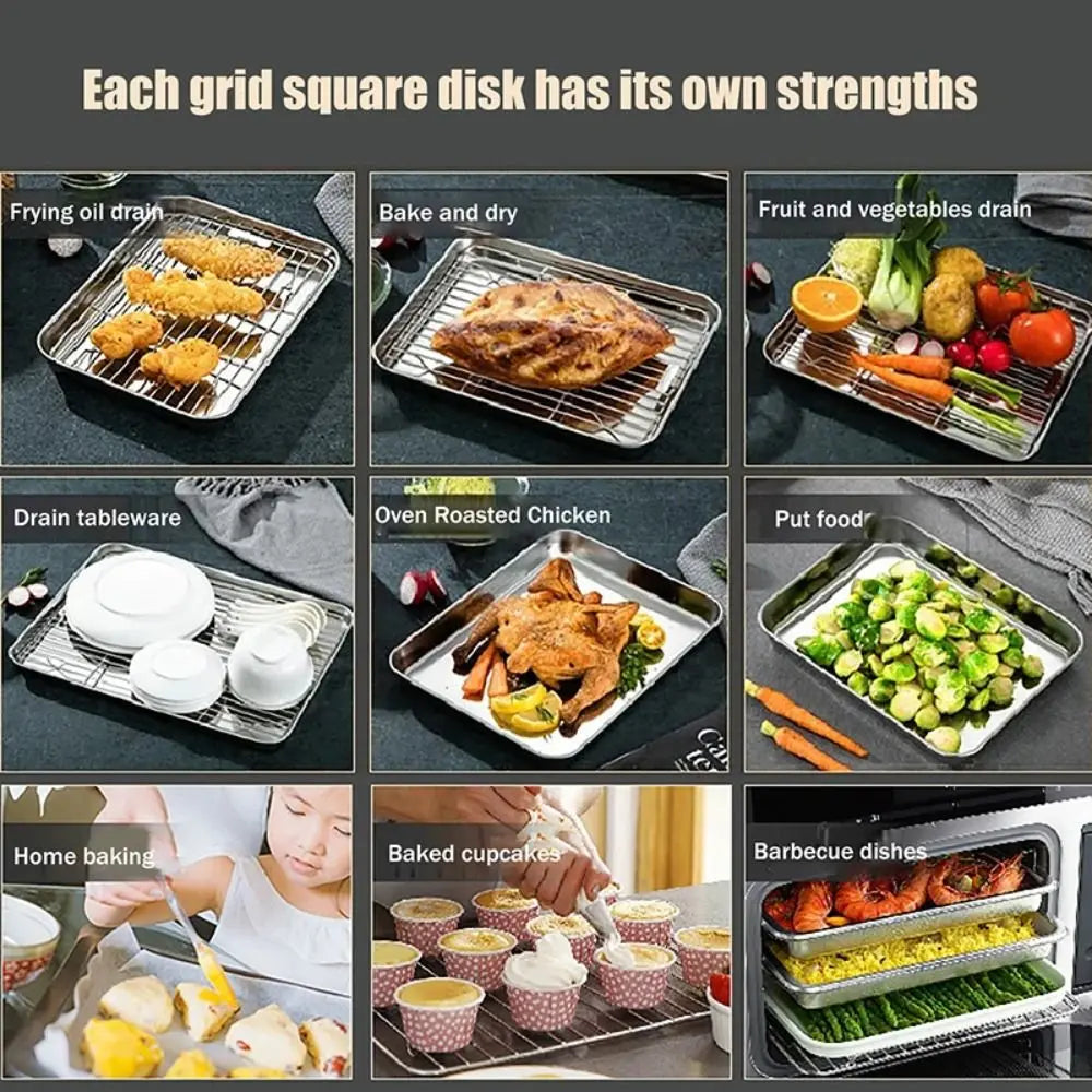 Stainless Steel Baking Pan with Removable Cooling Rack