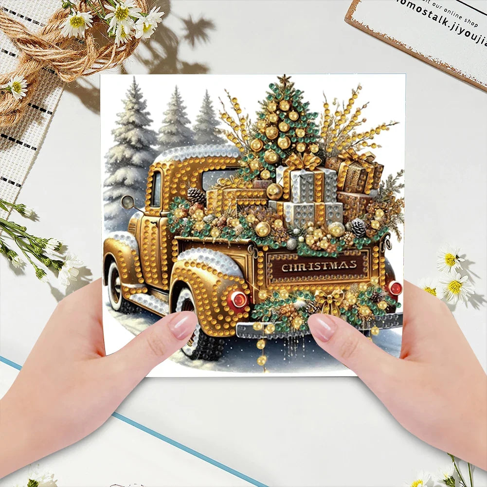 6-Pack Christmas DIY Diamond Art Greeting Card Kit with Envelopes