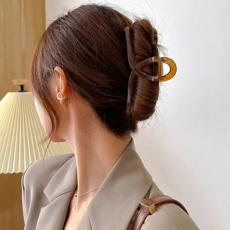 Large Acetate Claw Hair Clip – Korean Style Barrette for Women
