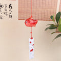 Japanese Glass Goldfish Wind Chime Furin Garden Hanging Decor