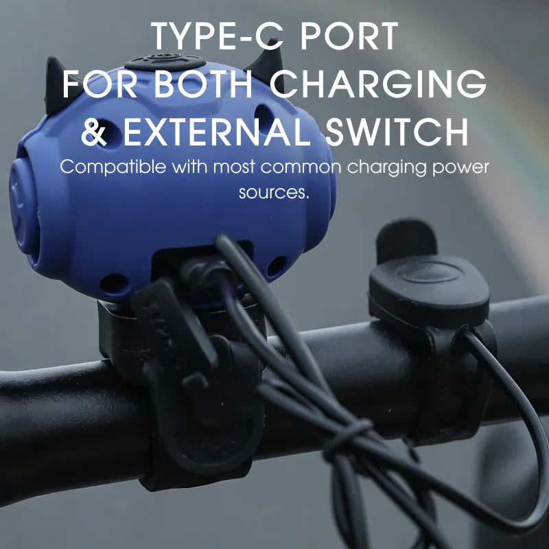 Nixie Bike Electric Horn Type-C Rechargeable, 5 Sound Modes