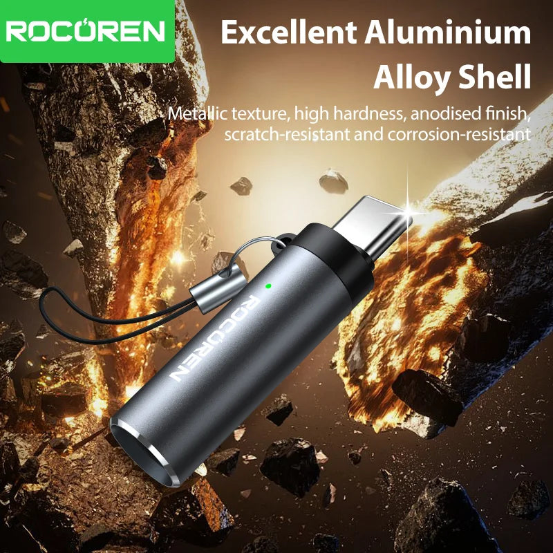 Rocoren USB-C Flameless Mini Lighter – Tungsten Blow-to-Ignite