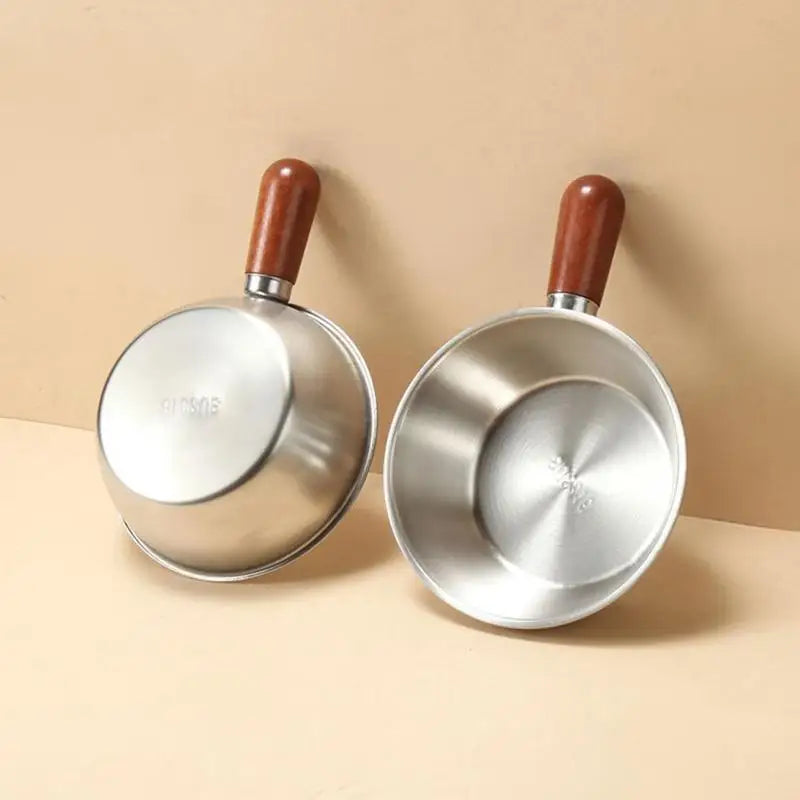 Mini Stainless Steel Saucepan with Wooden Handle | Kitchen Pan